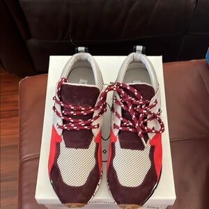 Steven Madden burgundy, blue, Red, black and White,